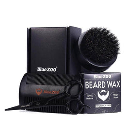 Foonee Beard Grooming Kit For Men Beard Care Kit Gift for Beard Mustache Includes Trimming Scissors Beard Brush Two Side Comb Beard Wax