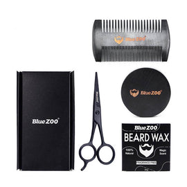 Foonee Beard Grooming Kit For Men Beard Care Kit Gift for Beard Mustache Includes Trimming Scissors Beard Brush Two Side Comb Beard Wax
