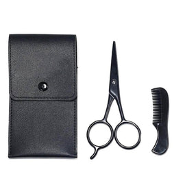 Spdoo Beard Styling Scissors Comb Kit Beard Comb Beard Scissors With Pu Leather Bag Moustache Care Tools Set