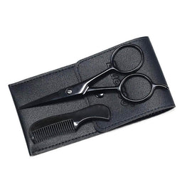 Spdoo Beard Styling Scissors Comb Kit Beard Comb Beard Scissors With Pu Leather Bag Moustache Care Tools Set